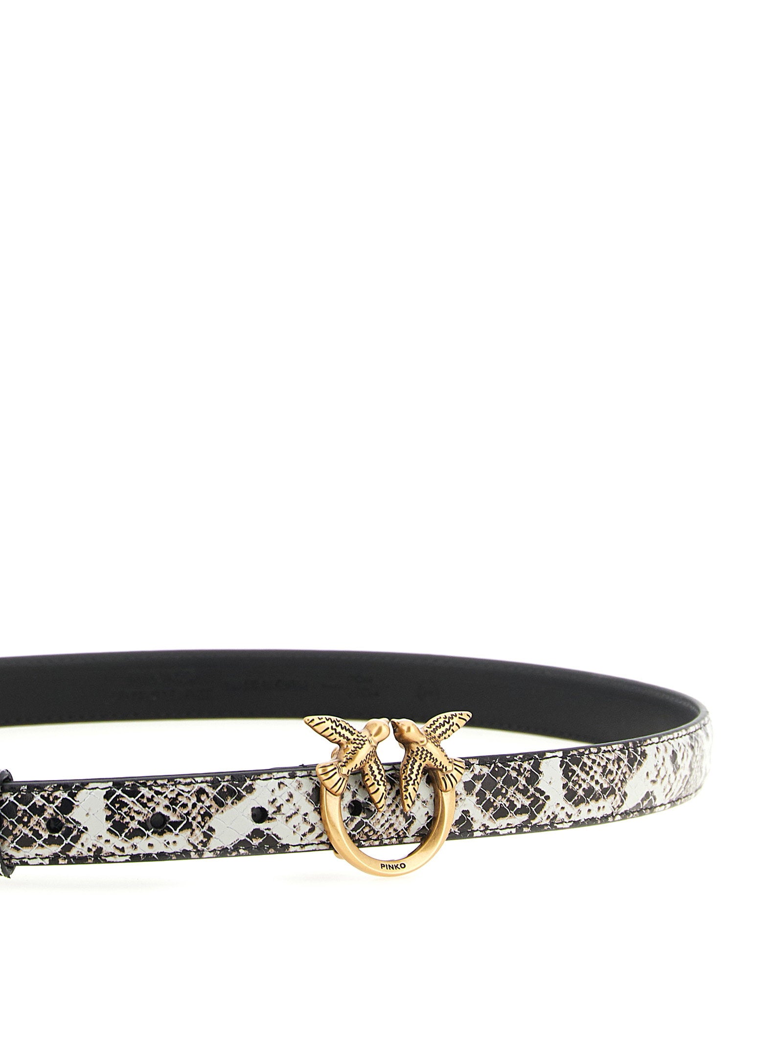 Pinko Python Print Leather Belt