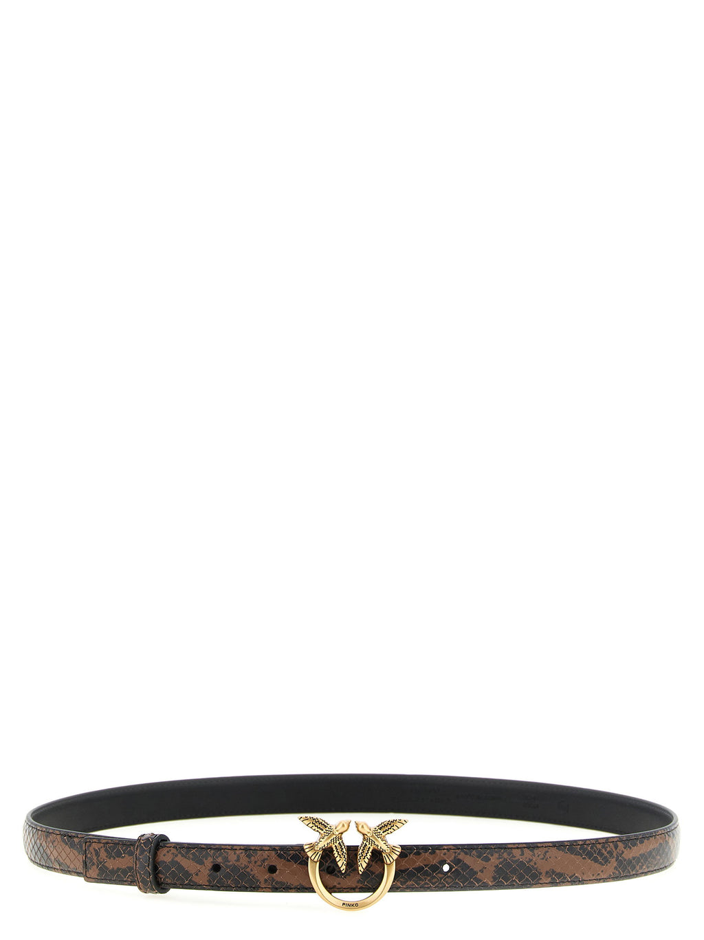 Pinko Python Print Leather Belt