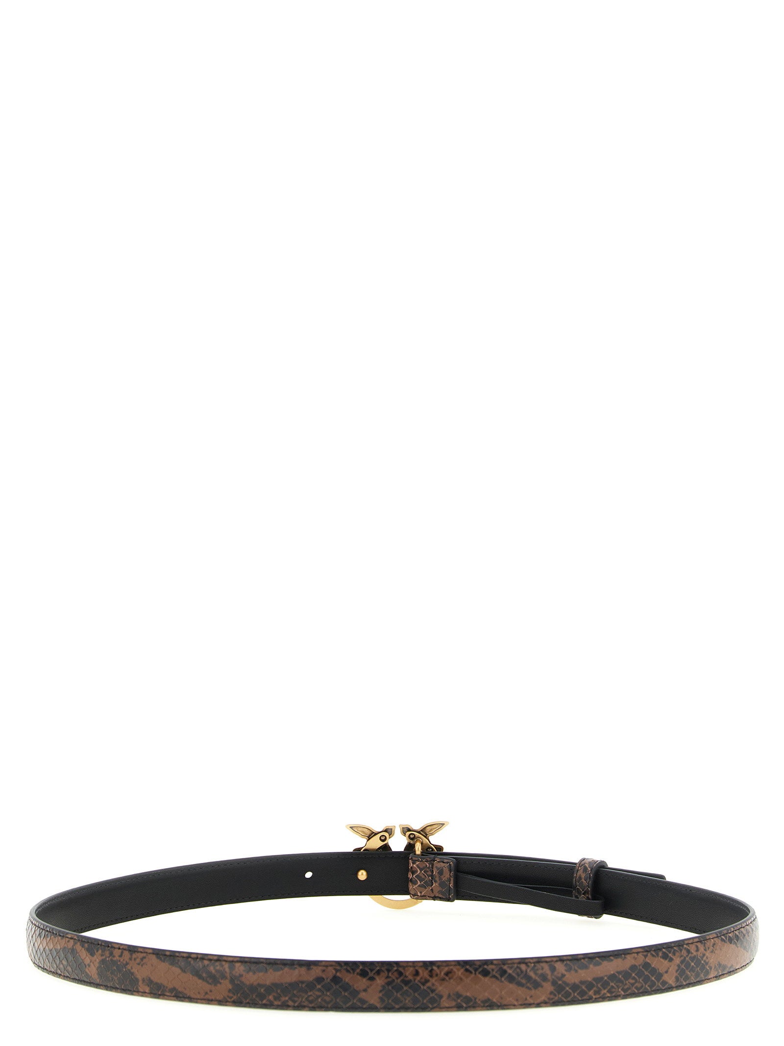 Pinko Python Print Leather Belt
