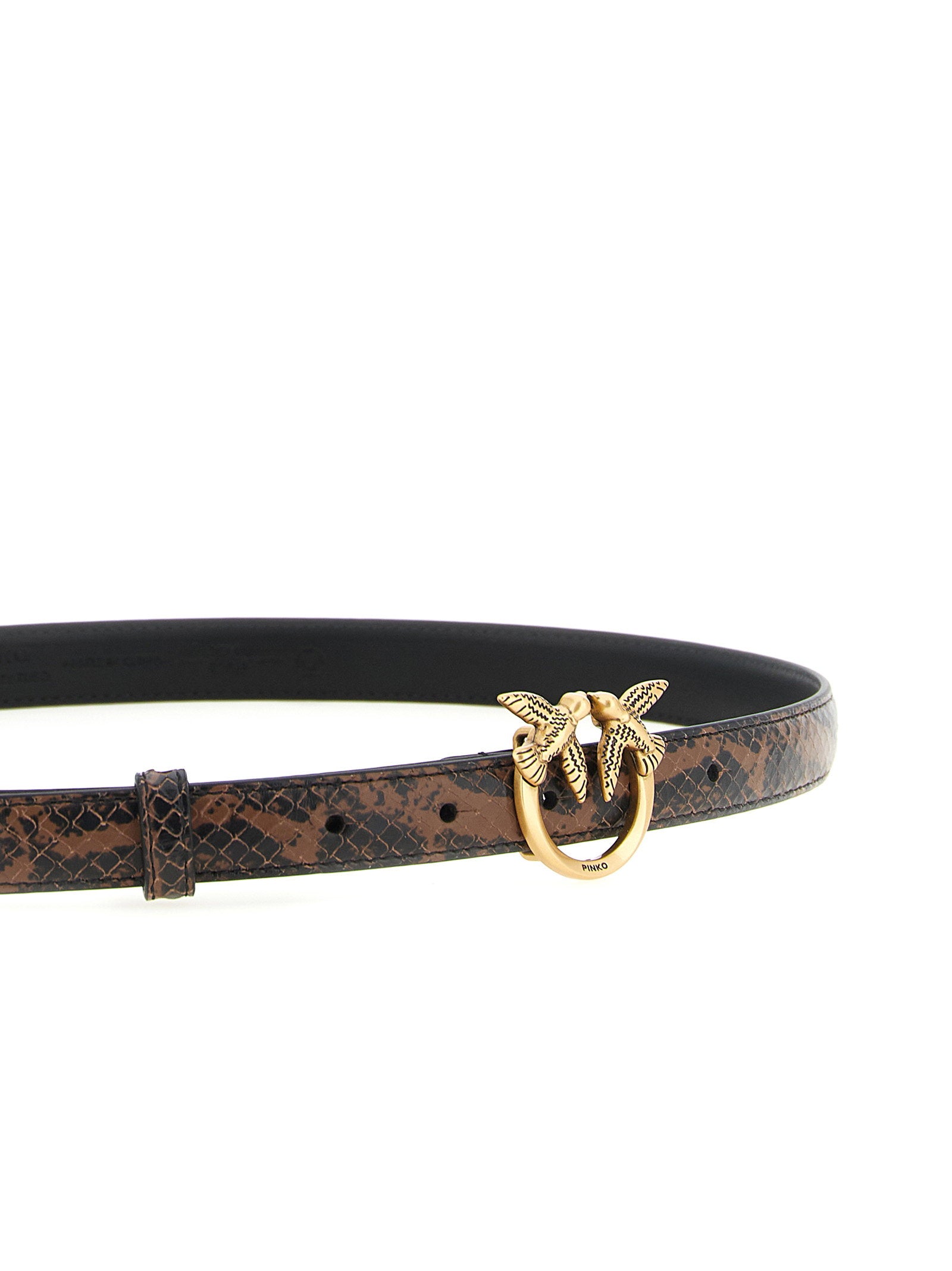 Pinko Python Print Leather Belt