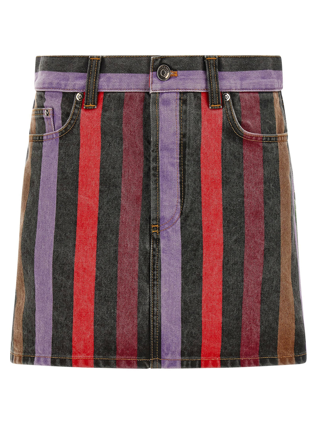 Versace Striped Denim Skirt