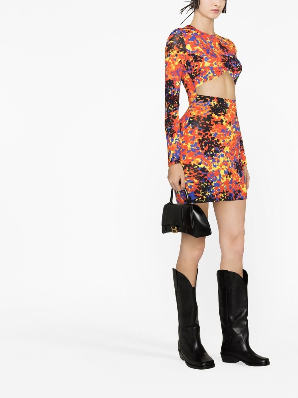Dsquared2 Printed cut-out short dress