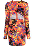 Dsquared2 Printed cut-out short dress