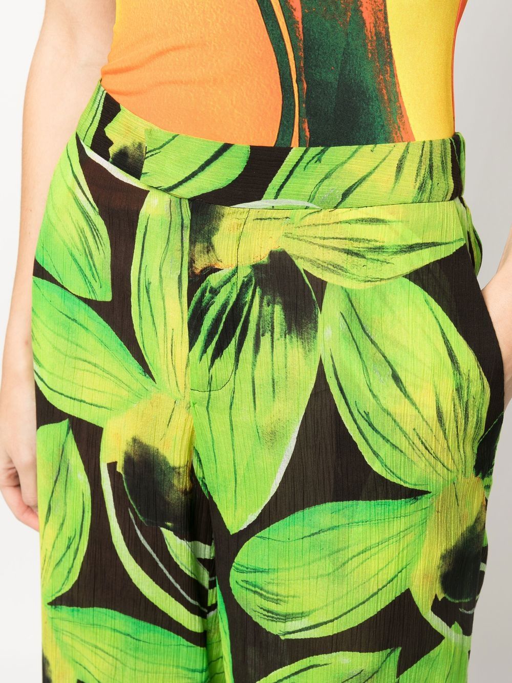 Louisa Ballou Printed wide leg trousers