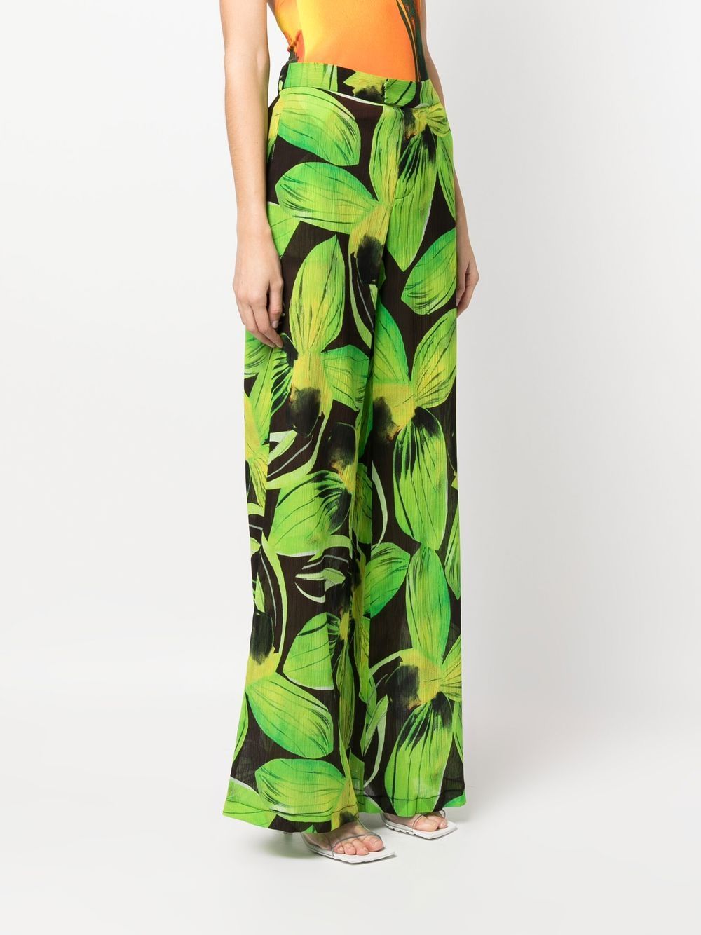 Louisa Ballou Printed wide leg trousers