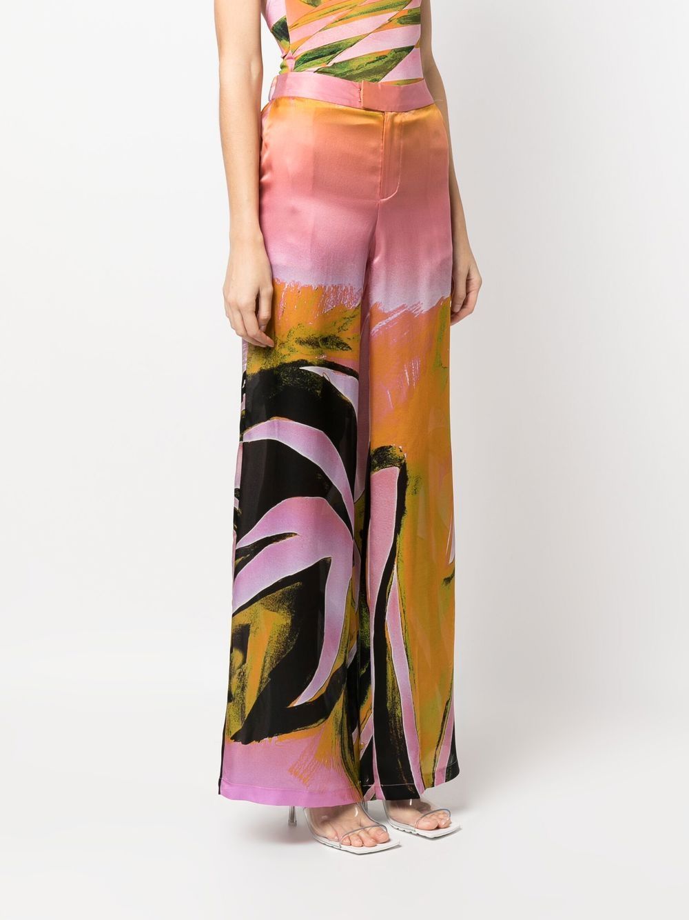Louisa Ballou Printed wide leg trousers