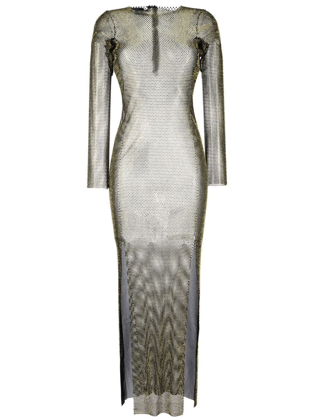Santa Brand Rhinestones embellished long dress