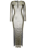 Santa Brand Rhinestones embellished long dress