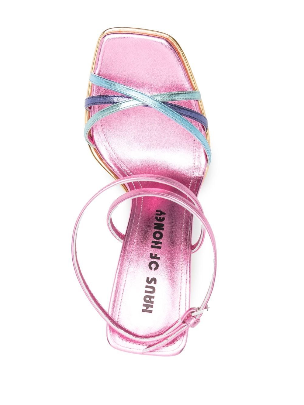 Haus Of Honey Wannabe Mirror Leather Sandals