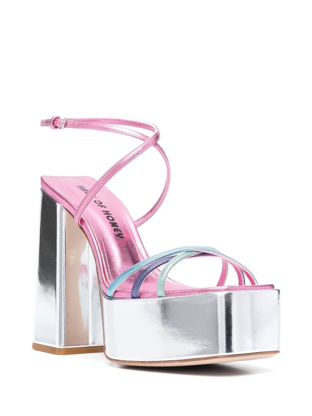 Haus Of Honey  Wannabe Mirror Leather Sandals
