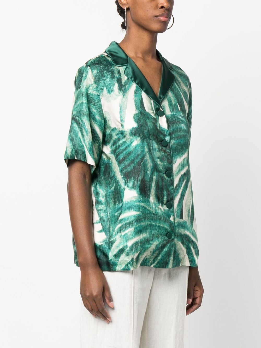 F.R.S . Printed silk pajama shirt