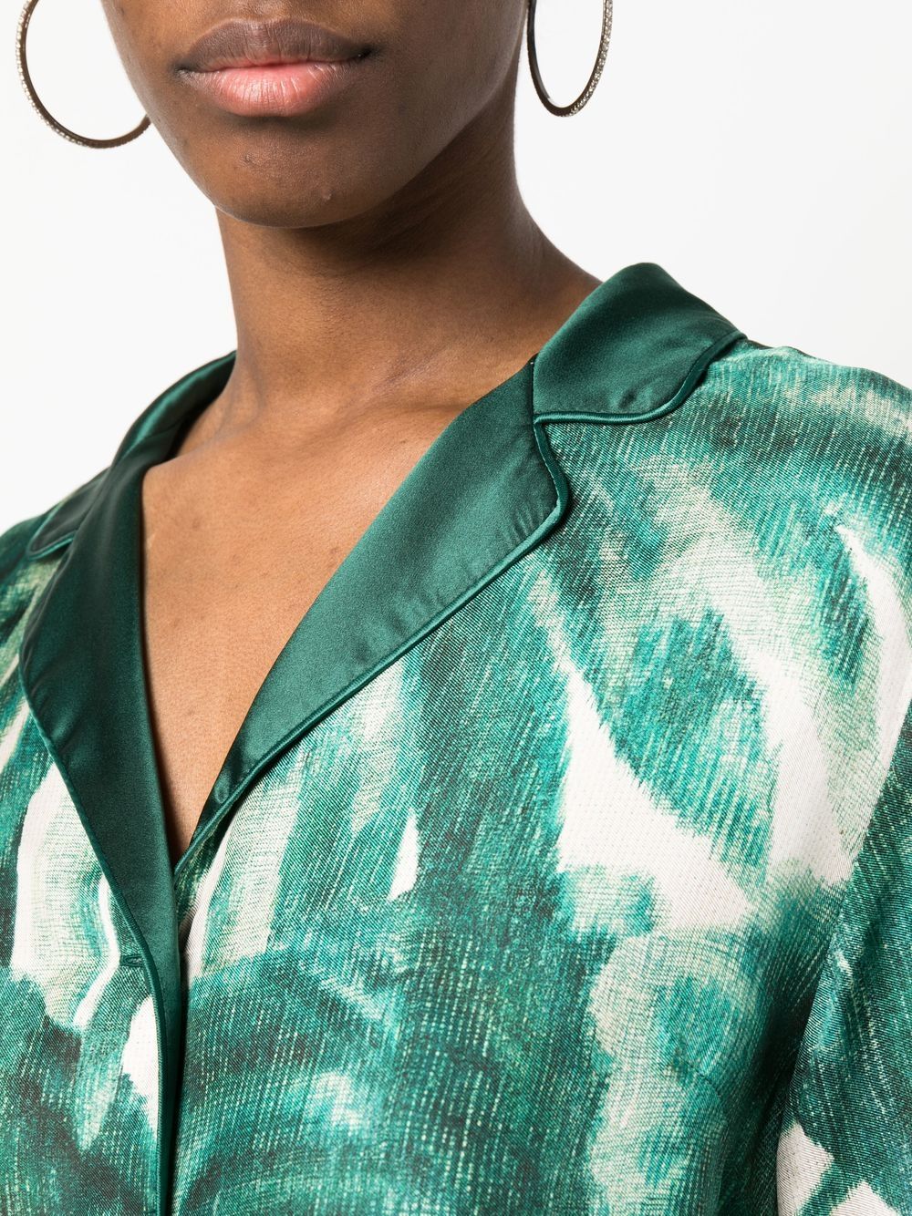 F.R.S . Printed silk pajama shirt