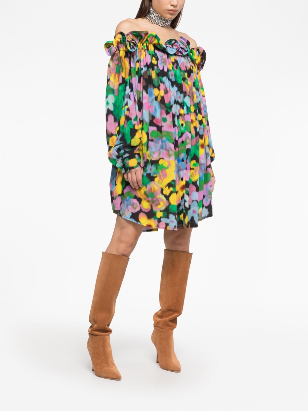 Az Factory With Lutz Huelle Off shoulder short dress