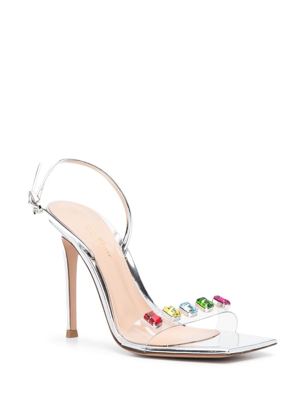 Gianvito Rossi Ribbon Candy 105mm crystal-embellished sandals