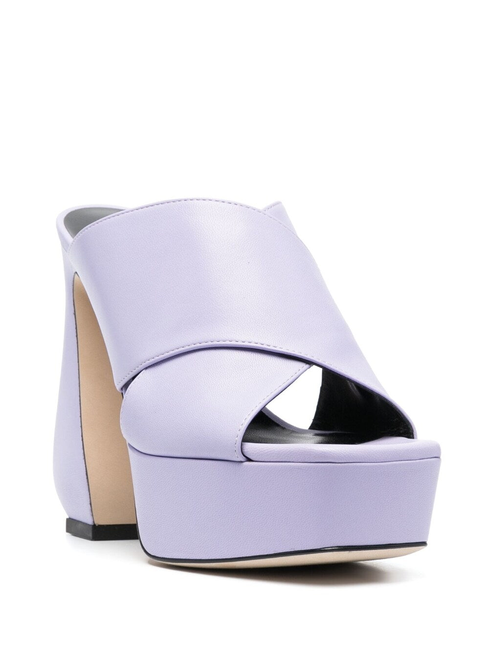 Si Rossi 130mm Platform Leather Mules