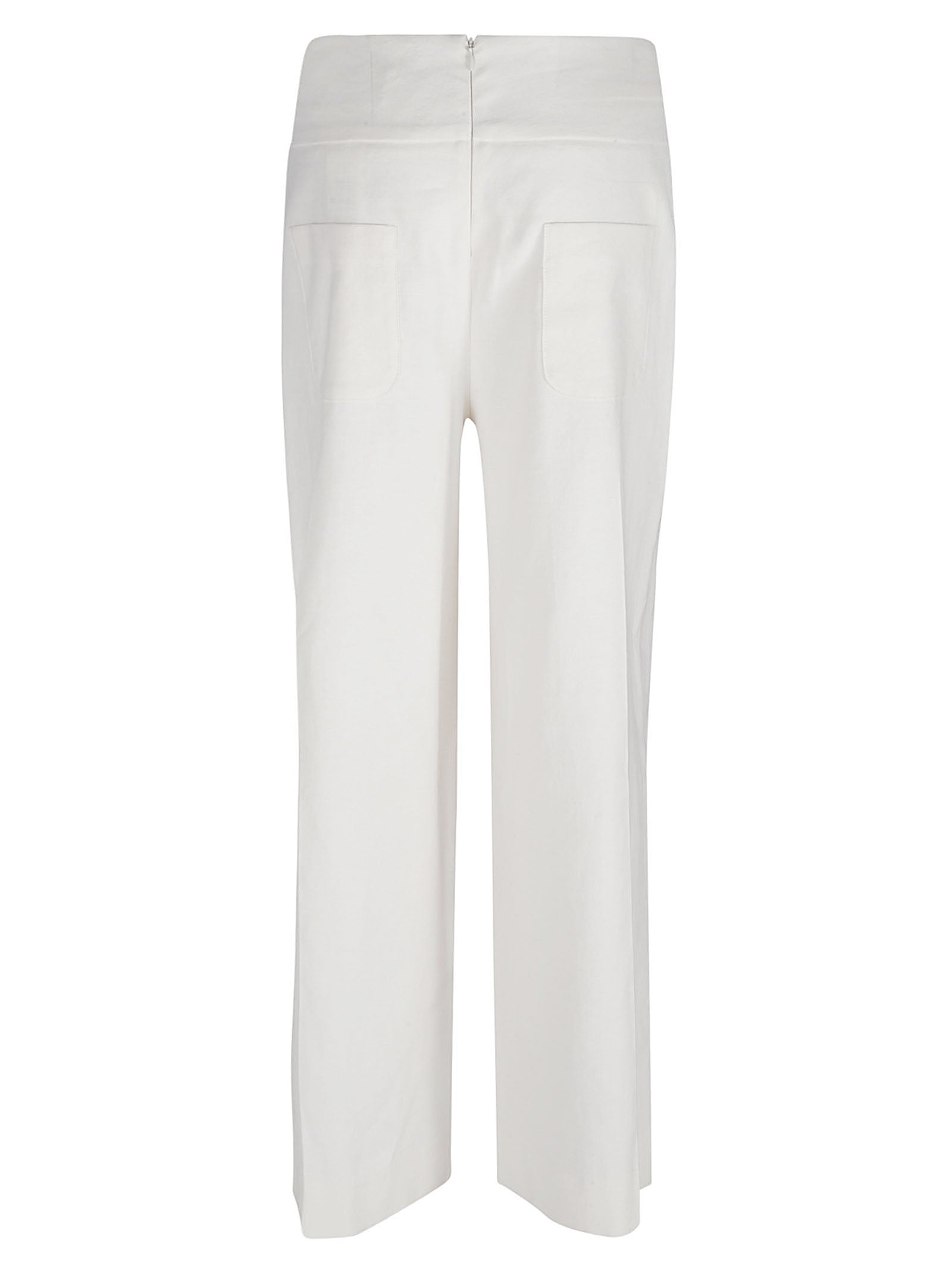 Via Masini 80 Straight leg linen blend trousers