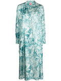 F.R.S . Printed silk shirt dress