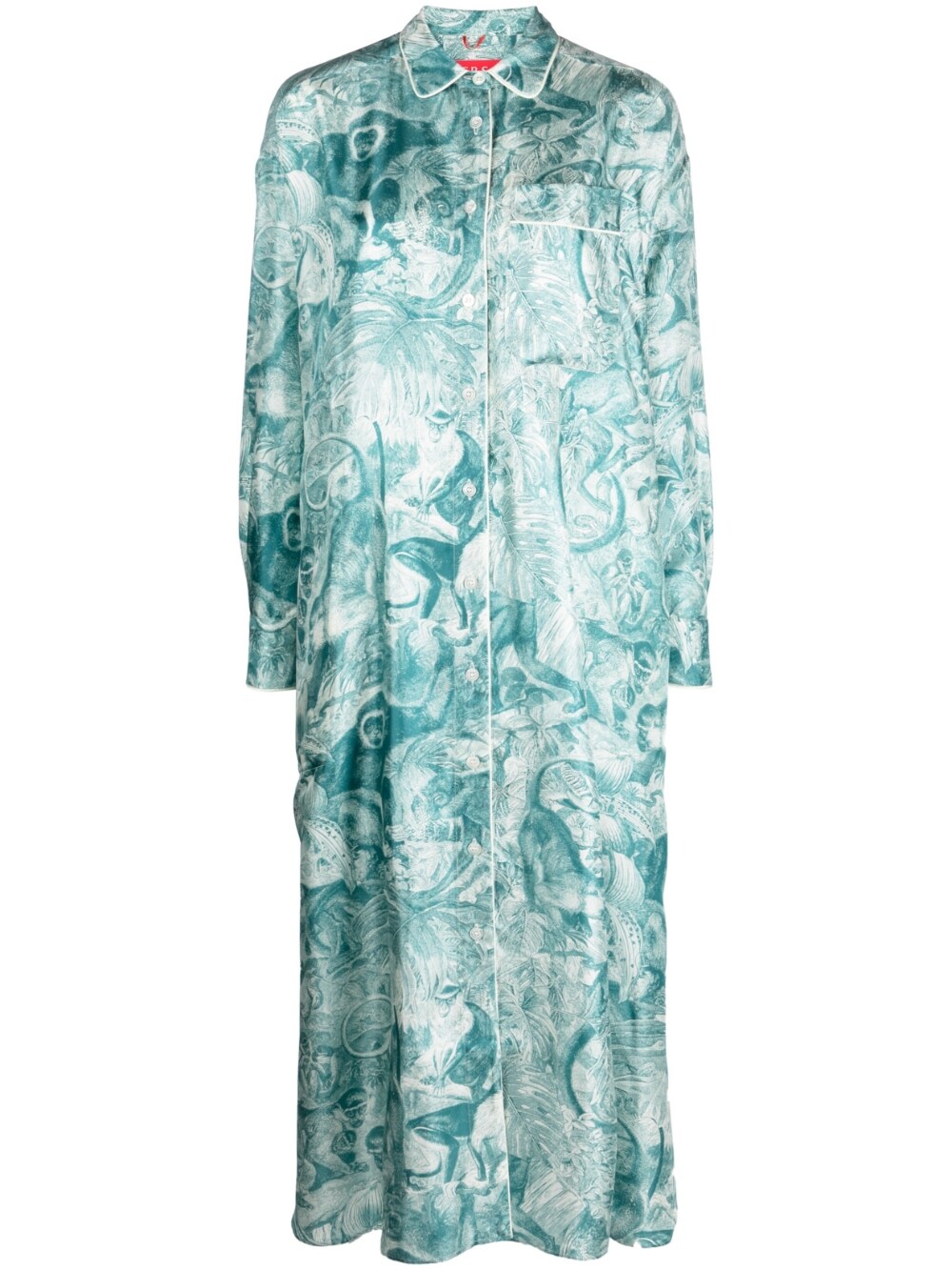 F.R.S . Printed silk shirt dress