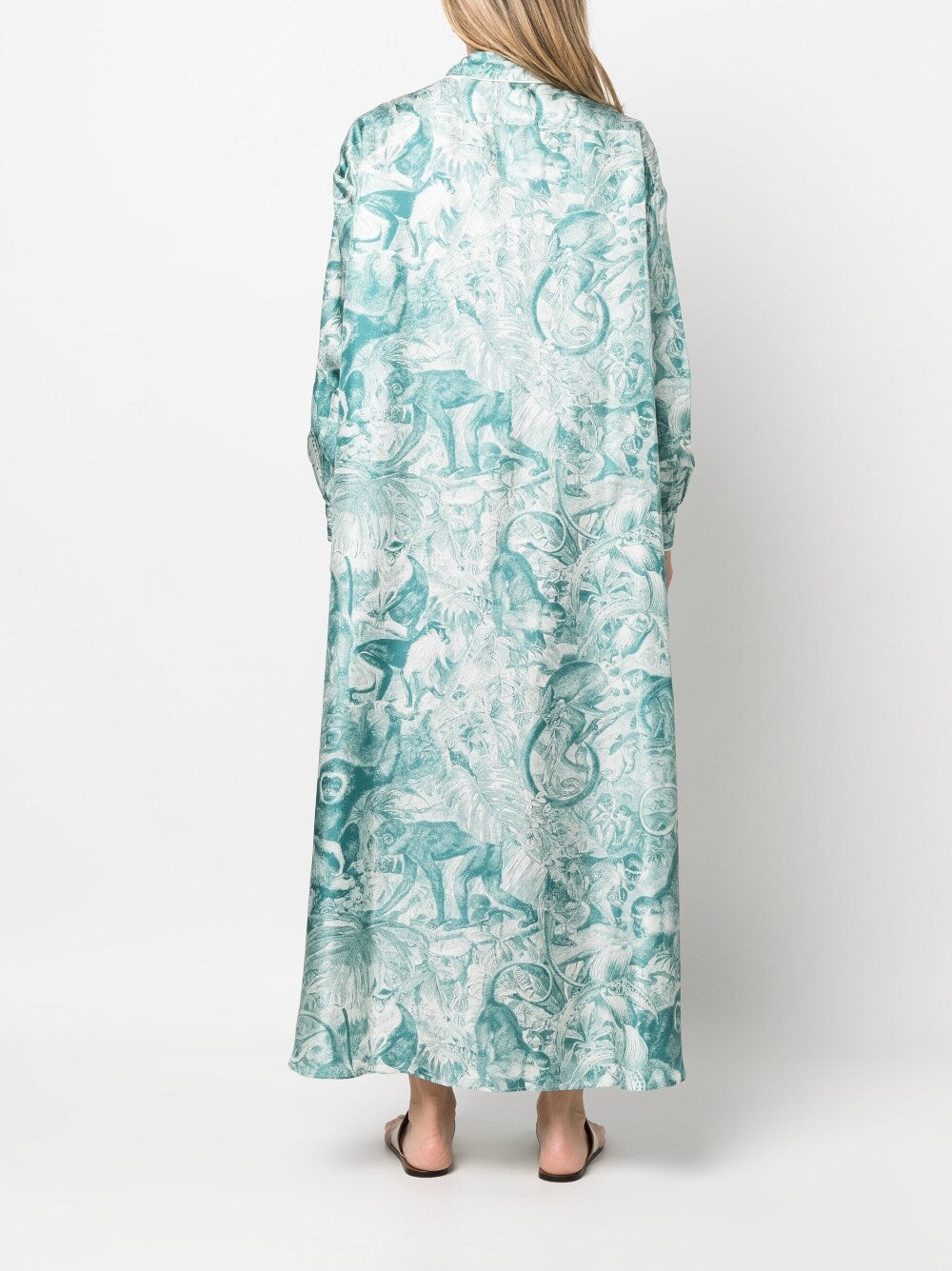 F.R.S . Printed silk shirt dress