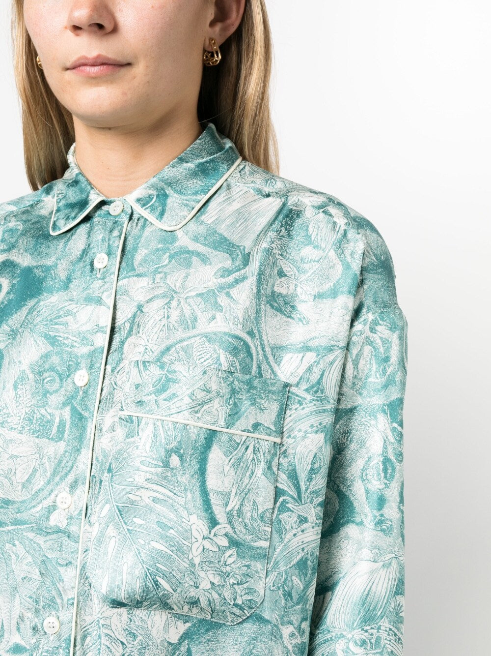 F.R.S . Printed silk shirt dress