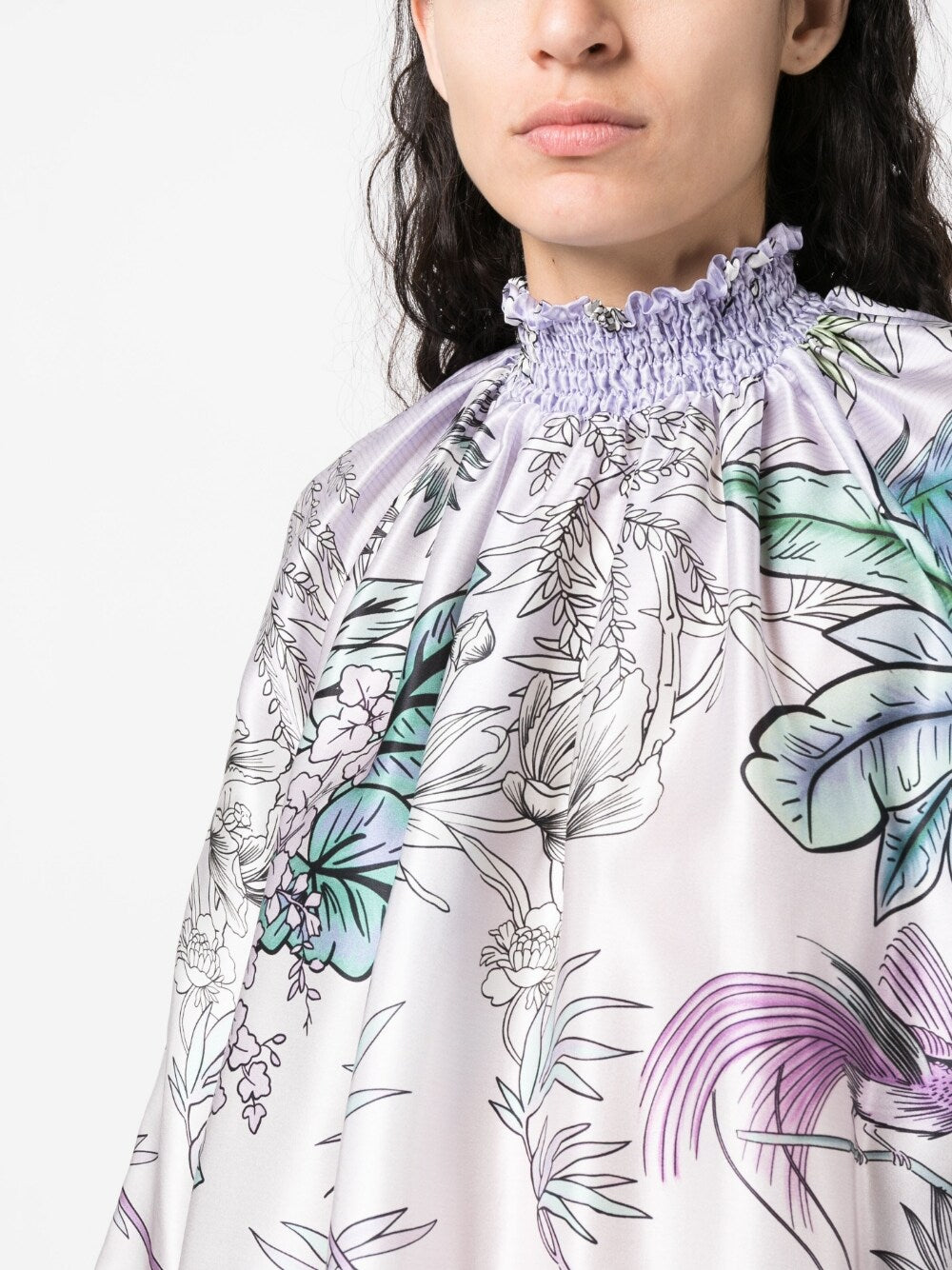 F.R.S . High neck printed silk blouse