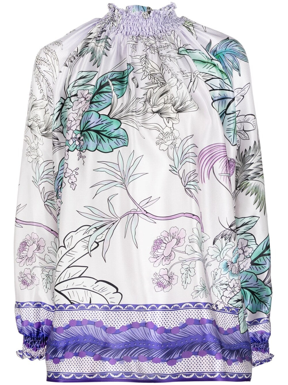 F.R.S . High neck printed silk blouse