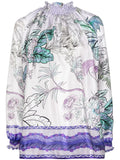 F.R.S . High neck printed silk blouse