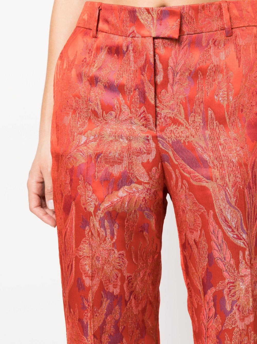 Alberto Biani Floral print jacquard trousers