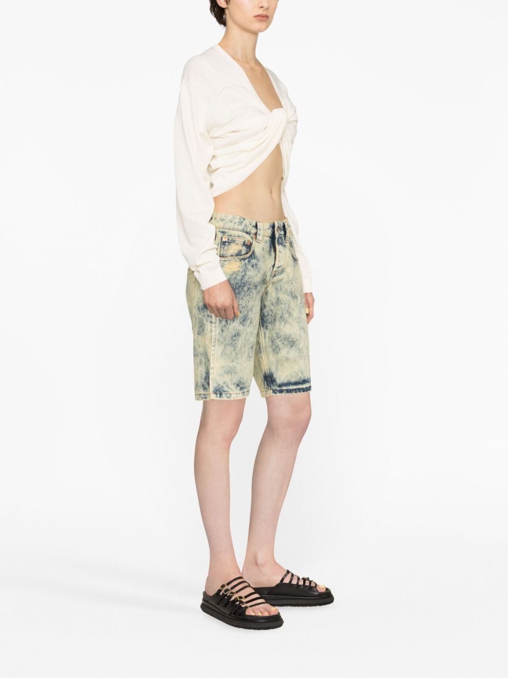 Vaquera Denim split shorts