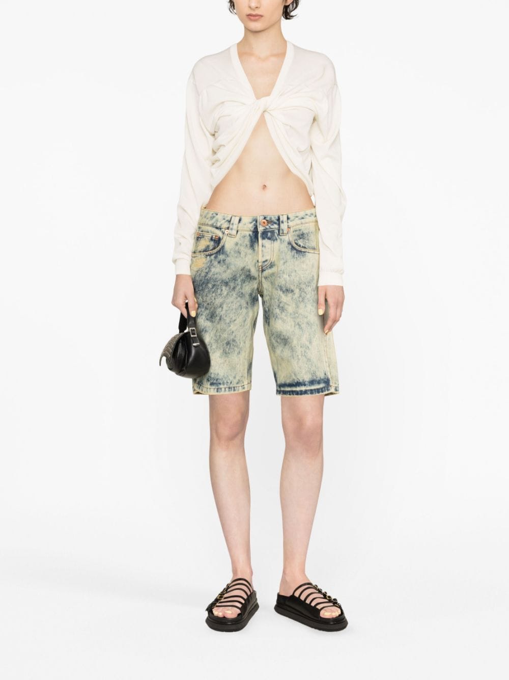 Vaquera Denim split shorts