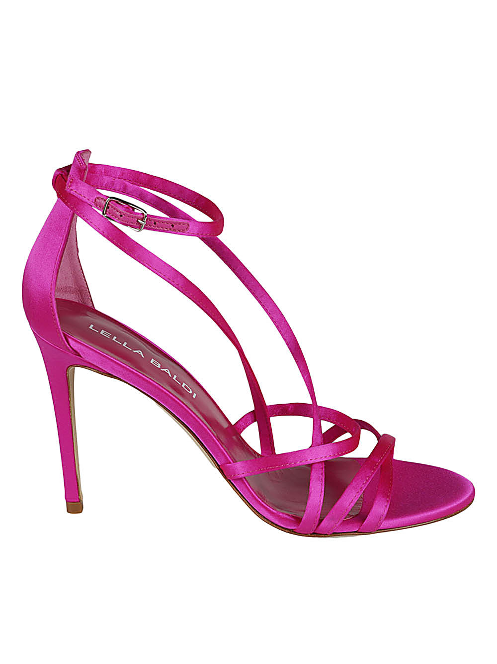 Lella Baldi  fuchsia satin sandals