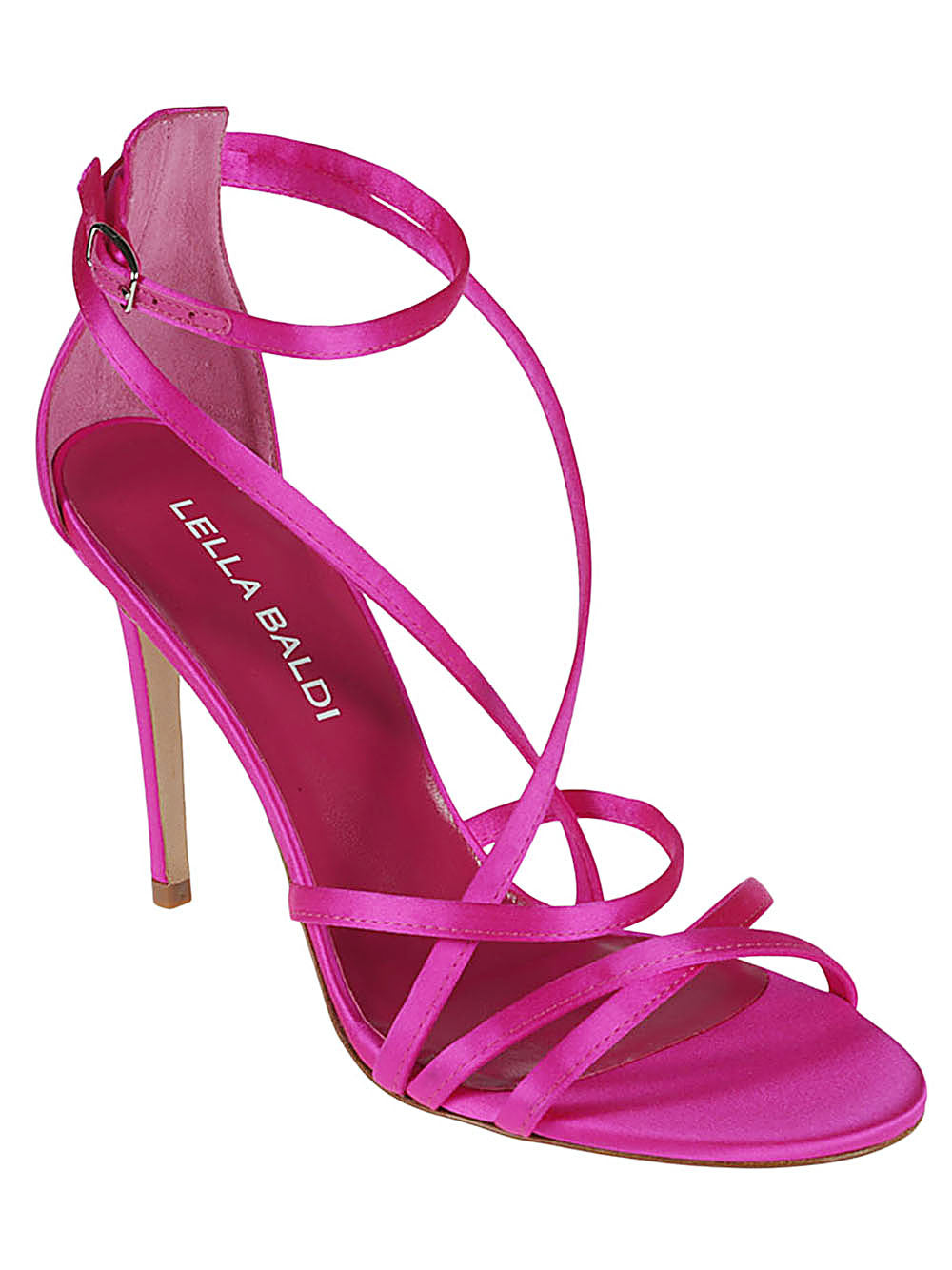 Lella Baldi  fuchsia satin sandals