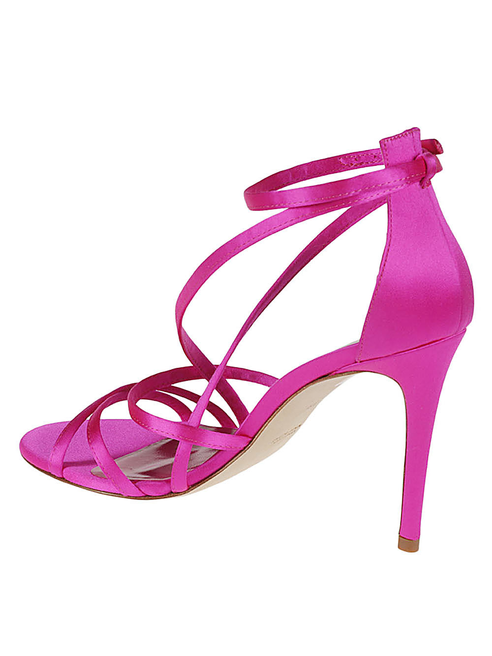 Lella Baldi  fuchsia satin sandals
