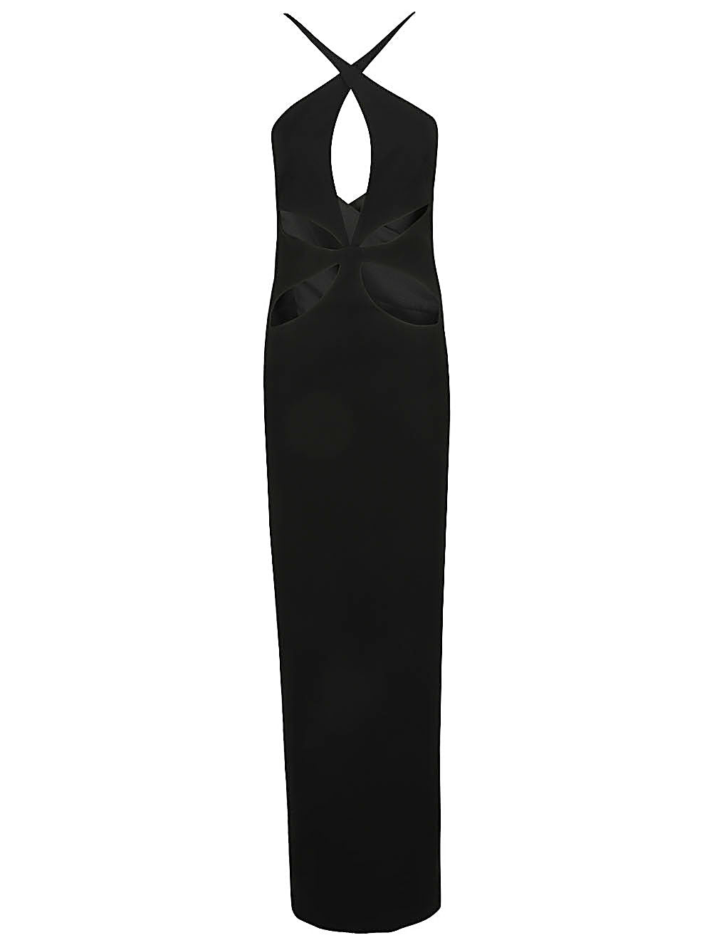 Monot Pre Cut-out detail silk crepe long dress