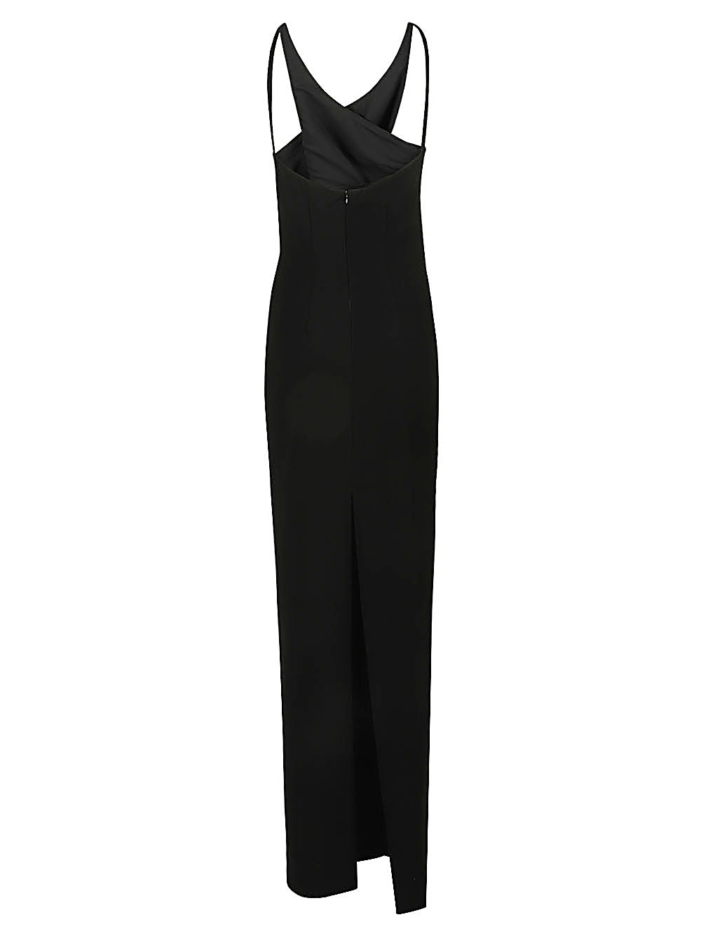Monot Pre Cut-out detail silk crepe long dress