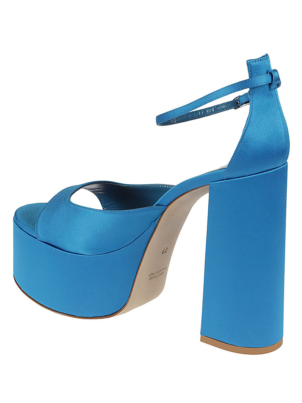 Lella Baldi Blue satin platform sandals