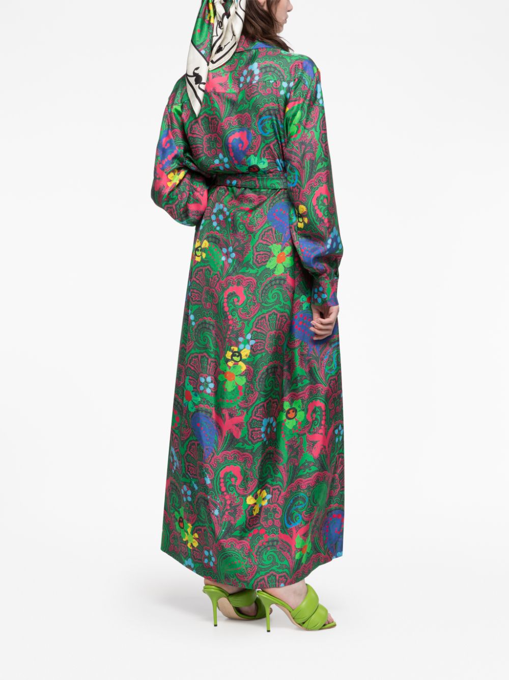 Az Factory Pre Paisley print long wrap dress