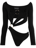 Louisa Ballou Long sleeve cut-out bodysuit