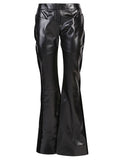 Tom Ford Flared leather and velvet trousers