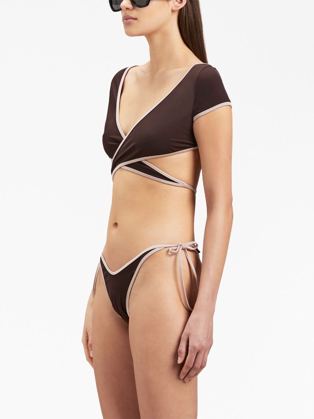 Palm Angels Cap-sleeves bikini top