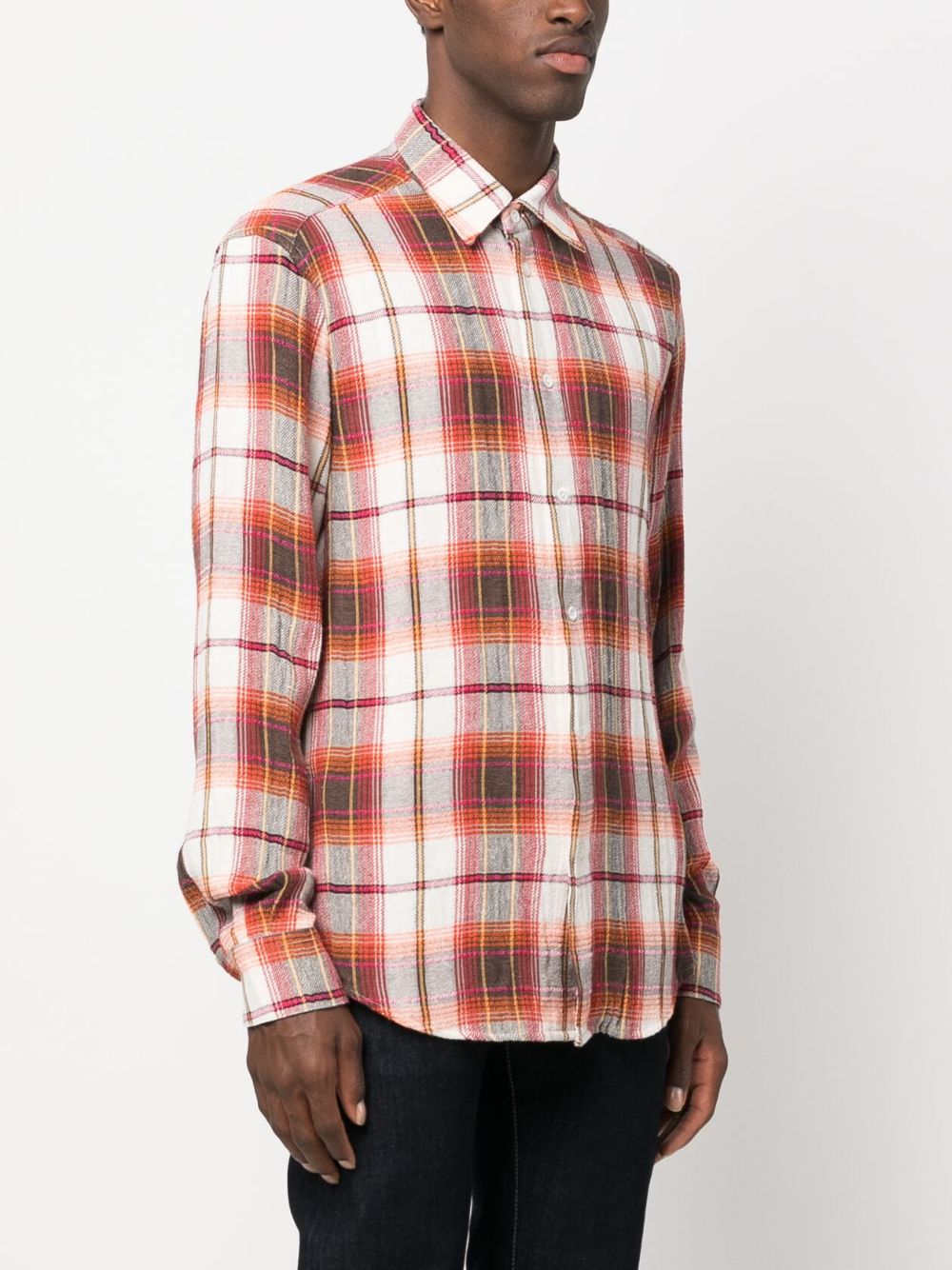 Barena Check print cotton blend shirt