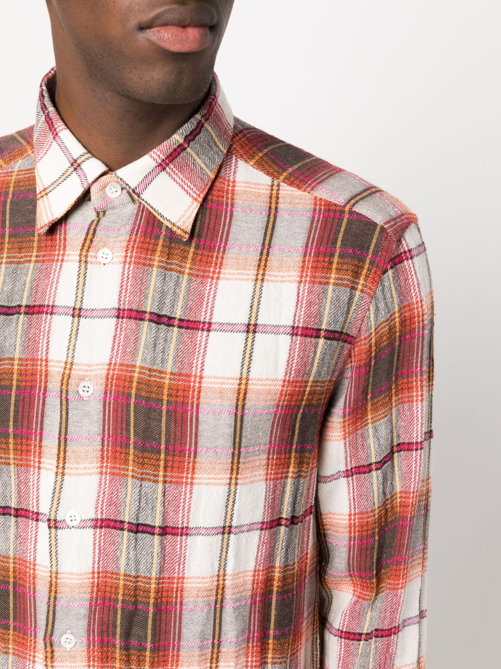 Barena Check print cotton blend shirt