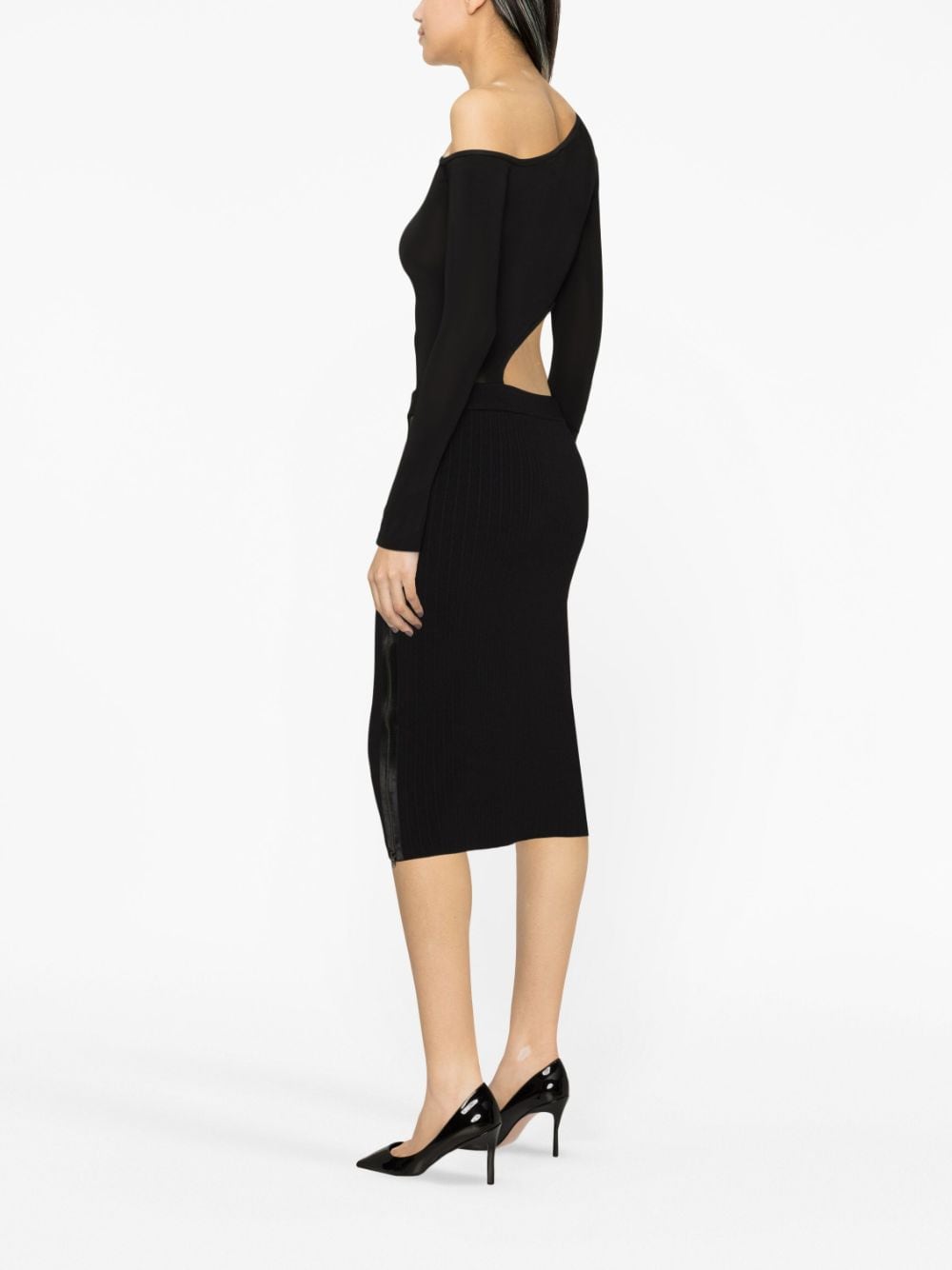 Tom Ford Zipped ribbed silk skirt