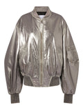 The Attico Mirrored leather bomber jacket - Runway