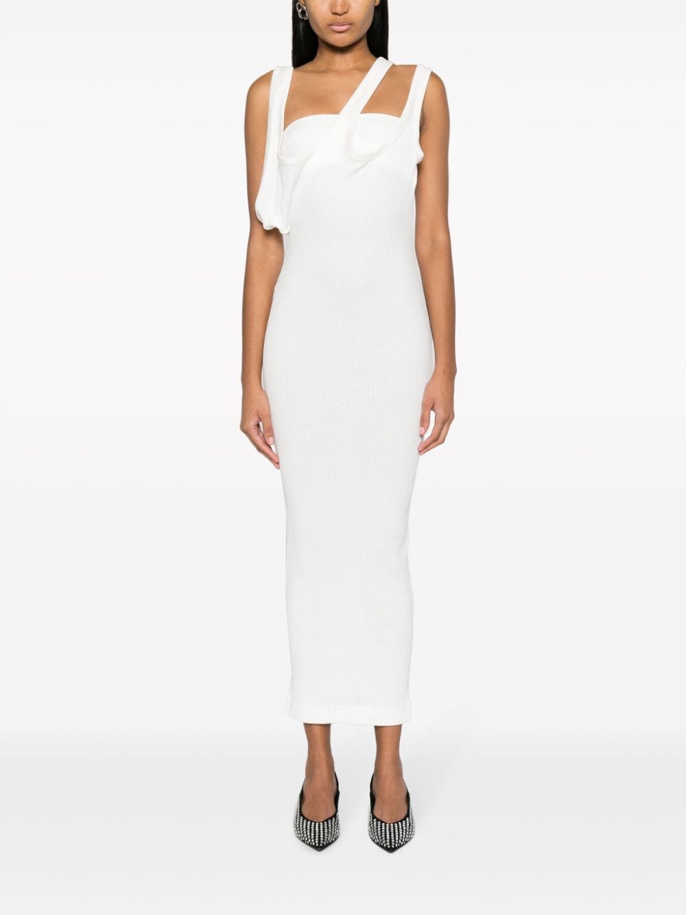 The Attico Ribbed jersey midi dress - Runway
