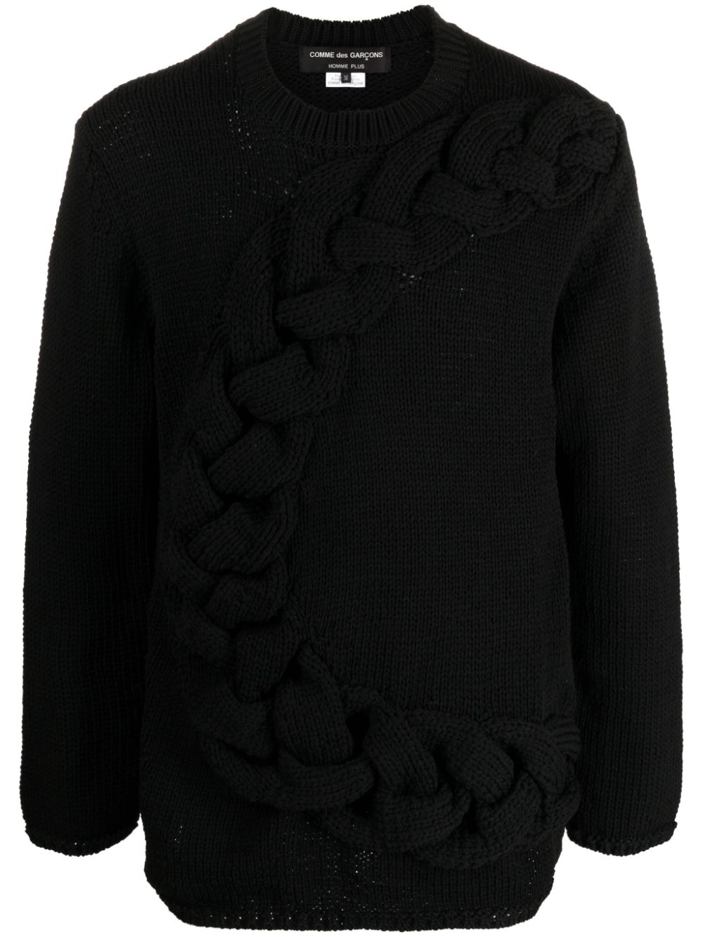 Homme Plus Cable-knit crewneck sweater