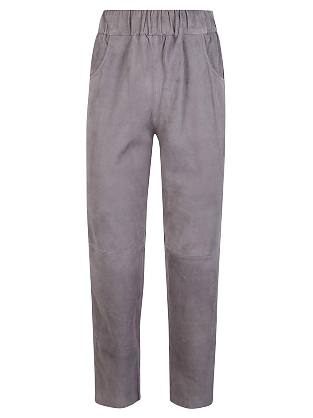 Via Masini 80 Elastic waist suede trousers