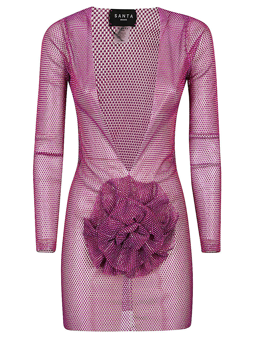 Santa Brand Flower-applique mini dress