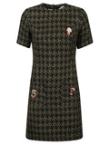 5Progress Houndstooth wool blend short dress