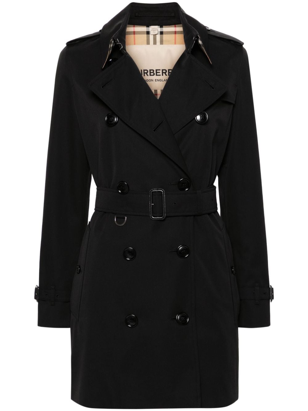 Burberry Vintage Check-pattern lining mid-length Kensington cotton trench coat